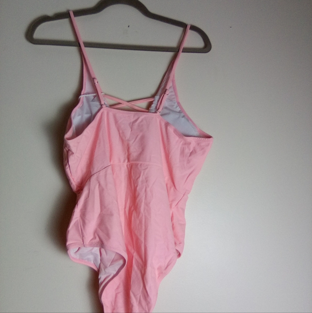CUPSHE Elegant Pink Lace-Up Swimsuit XXL - Picture 4 of 4